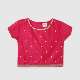 max Girls Embroidered Mirror Work Ready to Wear Lehenga & Blouse With Dupatta image 2