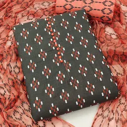 KALINI Abstract Printed Unstitched Dress Material image 3