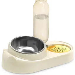 edbiret 2-in-1 Dog Bowl Set Plastic, Stainless Steel Pet Bowl & Bottle image 1