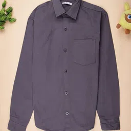 V-Mart Boys Solid Spread Collar Cotton Casual Shirt-image-29