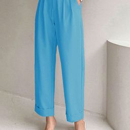 Stylecast X Kotty Women High-Rise Pleated Cotton Trouser-picture-24