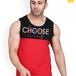 SLOWLORIS Pack Of 2 Typography Printed Cotton Gym Vest-picture-15