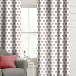 CASABLEU Red Set of 2 Geometric Room Darkening Long Door Curtain-picture-20
