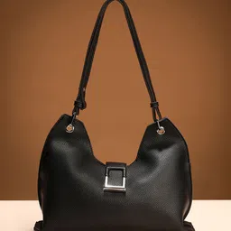 HAUTE SAUCE by Campus Sutra Leather Bucket Shoulder Bag with Bow Detail-picture-11