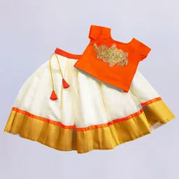 STANWELLS KIDS Girls Embroidered Thread Work Ready to Wear Lehenga &-picture-16