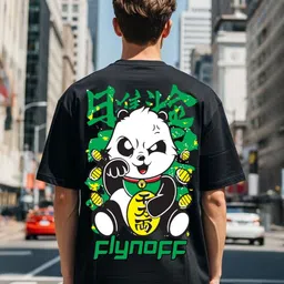 BENNY BROOKS Graphic Printed Round Neck Drop Shoulder Cotton Oversized T-shirt image 5