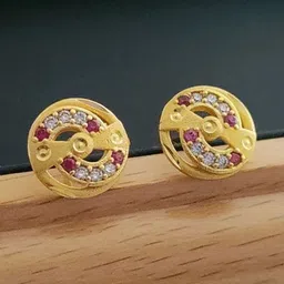 OM KRISHIV COLLECTION Circular Studs Earrings image 1