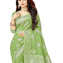 Florence Woven Design Zari Pure Cotton Banarasi Saree image 2