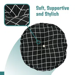 Kuber Industries Black Printed Sitting Chair Cushion Pads image 4