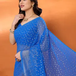 AMRUTKALA SAREES Gotta Patti Floral Block Print Saree image 2