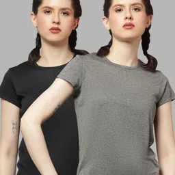 Friskers Women Pack Of 2 Solid Round Neck T-shirts-image-25
