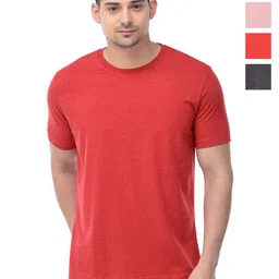 COLOR CAPITAL Unisex Pack Of 4 Solid Round Neck Cotton T-shirts-picture-32