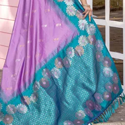 MORDEN MUSE Floral Woven Design Zari Saree image 4