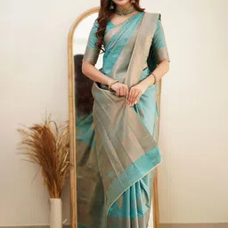bigben textile Woven Design Zari Silk Blend Designer Banarasi Saree-picture-19