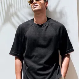 Andamen Men Structure Cotton Relaxed Fit Crew Neck T-Shirt-picture-57