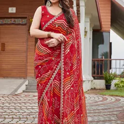 Moda Rapido Bandhani Embroidered Pure Georgette Saree image 5