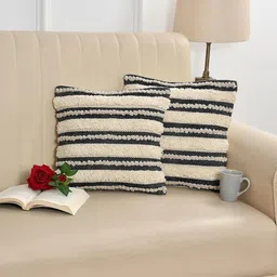 KIDS WONDERS Cream-Coloured & Green Set of 2 Boho Cotton Tufted Cushion Covers-picture-14