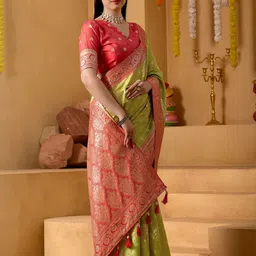 sareyavella Woven Design Zari Art Silk Handloom Kanjeevaram Saree-picture-22