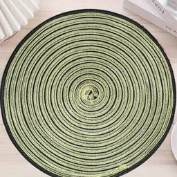 TIED RIBBONS 6-Pcs Green & Black Striped Dining Table Placemats image 3