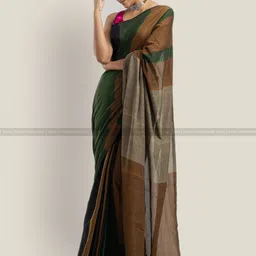 Monamaar Colourblocked Pure Cotton Handloom Khadi Saree image 2
