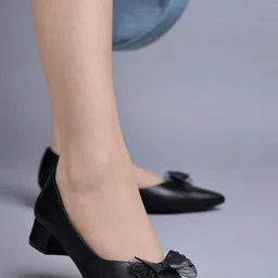 Stylestry Women Black Pointed Toes Block Heels image 4