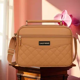 SAGEWARE Women Colourblocked Solid Crossbody Quilted Sling Bag-picture-19