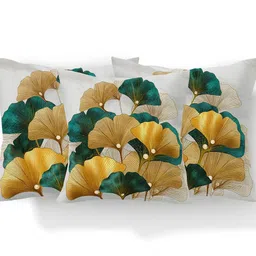 flipkart smartbuy Microfibre Cushion Pack of 3 Floral Golden Aura Collection-picture-34