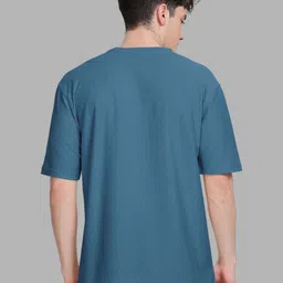 BULLMER Men Pack of 2 Self Design Round Neck Oversized T-shirts image 2