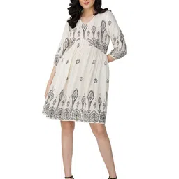 SZN Ethnic Motifs Print Empire Dress-image-0
