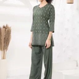 NIGHT FLOSS Women Ethnic Motifs Printed Regular Kurta with Palazzos image 5