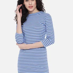 CORSICA Women Striped Cotton Bodycon Mini Dress-image-8