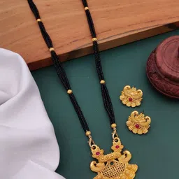 Bhanu diam Gold-Toned Alloy Jewellery Set-image-26