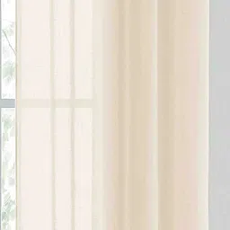 Myntra Elegant Homes Set Of 2 Cream Linen Solid Door Curtain image 3