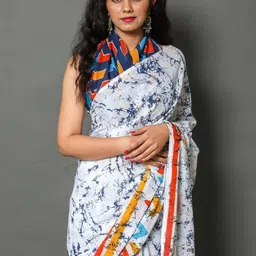 Pinkcity Trade World Tie and Dye Dyed Pure Cotton Block Print Saree-picture-35