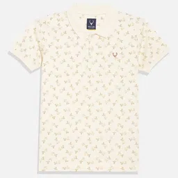 Allen Solly Junior Boys Floral Printed Polo Collar Cotton T-shirt-picture-26