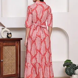 Frempy Floral Print Maternity A-Line Midi Dress image 4