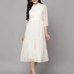 BAESD Women Puff Sleeve Fit & Flare Dress-image-82