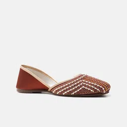 JM Looks Girls Ethnic Mojaris with Embroidered Flats image 4