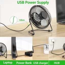Bluhawk 9 Inch USB Powered Metal Table / Desk Fan 9 Inch USB Fan USB Fan image 2