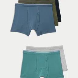 Marks & Spencer Pack Of 5 Cotton Outer Elastic Trunk-T144809SGREEN MIX-GREEN MIX-picture-17