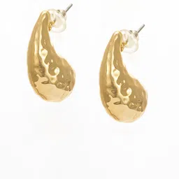 aadita Gold-Plated Teardrop Shaped Half Hoop Earrings image 3