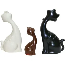 MISS PEACH 3 Pieces White And Black Birds And Animals Figurine Showpiece image 3