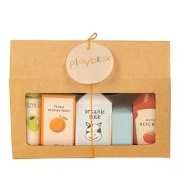 Playbox Kids 5-Pcs Wooden Shop & Roll Grocery Set image 2