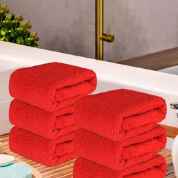 Kuber Industries 6-Pcs Red Pure Cotton 250 GSM Face Towels image 1