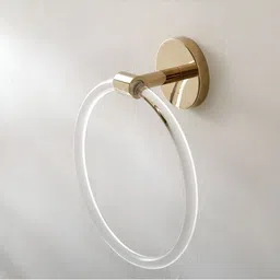 Home Centre Opulence Royale Gold-Toned & Transparent Towel Ring image 4