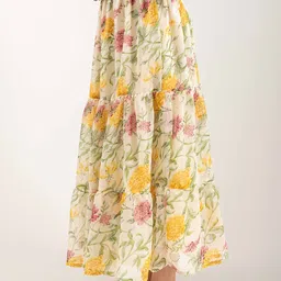 MONOMEE Floral Printed Tiered Gathered Maxi Skirt image 3
