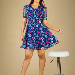 Mama Rabbit Women Print Maternity Fit & Flare Dress image 1