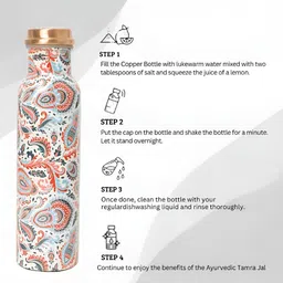 INTERNATIONAL GIFT Multicoloured Single Copper Printed Water Bottle image 5