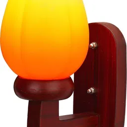 1ST TIME Orange & Yellow Wood Abstract Shaped Shaped Wall Lamp image 4