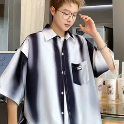 StyleCast Men Standard Oversized Fit Spread Collar Dyed Casual Shirt image 3